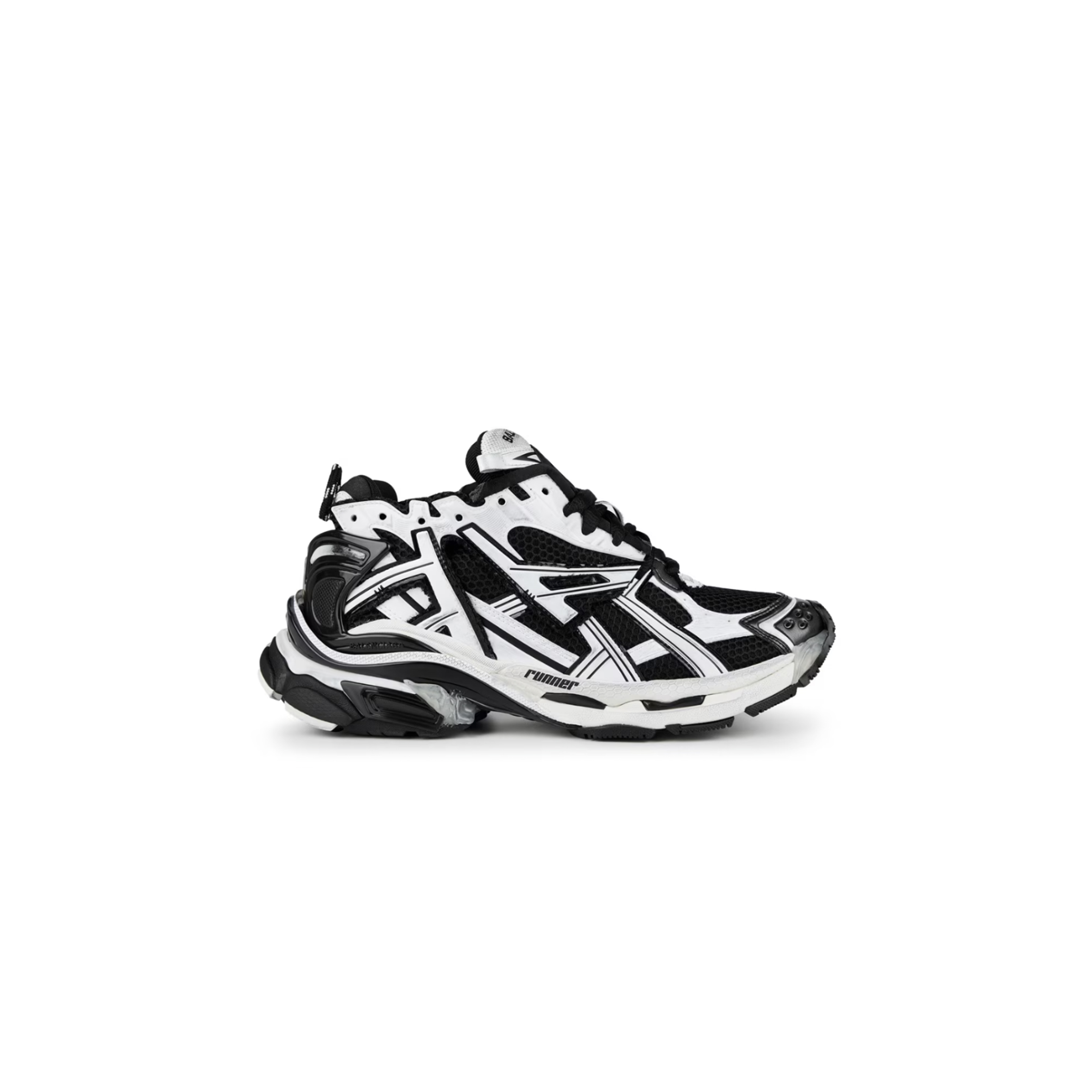 Ba*len*cia*ga white & black runner sneakers 677403w3rb29010